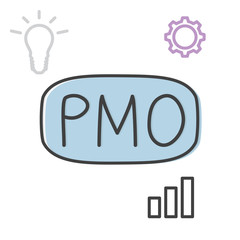 PMO (Project Management Office) acronym concept - vector illustration
