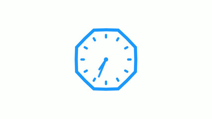 Amazing counting down 12 hours clock icon on white background,Clock icon