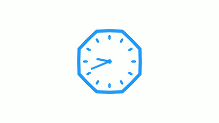 Amazing counting down 12 hours clock icon on white background,Clock icon