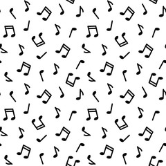 Fototapeta na wymiar Musical pattern with notes. Seamless pattern. Vector illustration.
