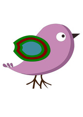 Beautiful cartoon bird colorful illustration.