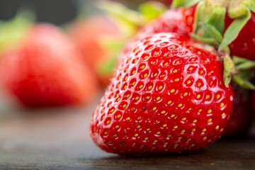 Ripe red strawberries