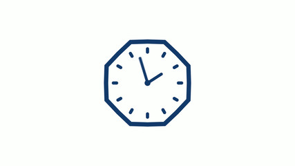 Amazing 12 hours counting down clock icon on white background,Clock icon