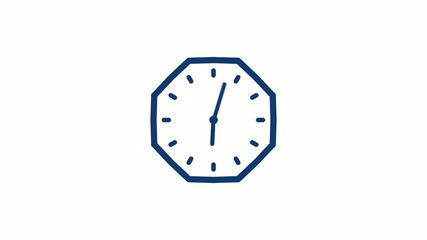 Amazing 12 hours counting down clock icon on white background,Clock icon