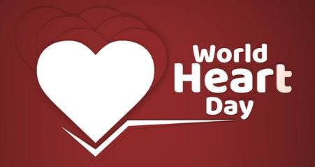 3d illustration of World Heart Day banner background concept