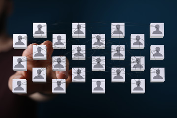 conference Digital Network and data concept team.
