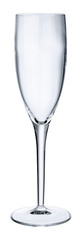 Empty champagne glass isolated on white background