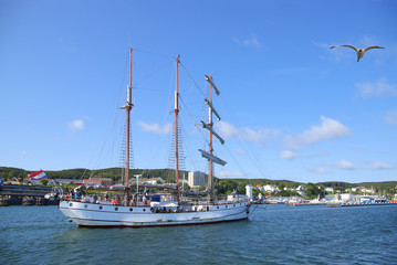 A tall ship in the port from Sassnitz - island Rügen