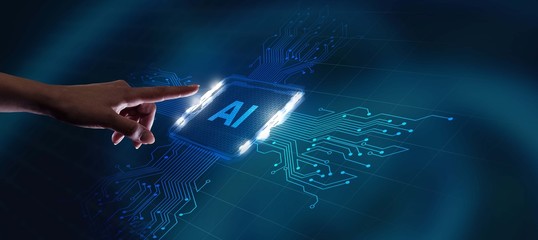 AI Learning and Artificial Intelligence Concept. Business, modern technology, internet and...
