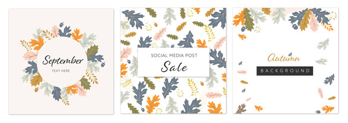 autumn, autumnal collection, vector set of abstract backgrounds, autumn sale
