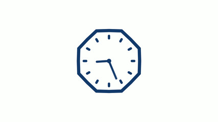 Amazing 12 hours counting down clock icon on white background,Clock icon