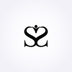 Minimalist Geometric S Initial Monogram for Professional Business Identity