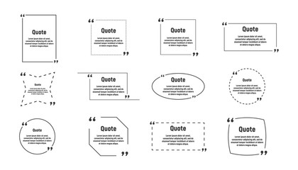 Set of quote bubbles template in a flat design