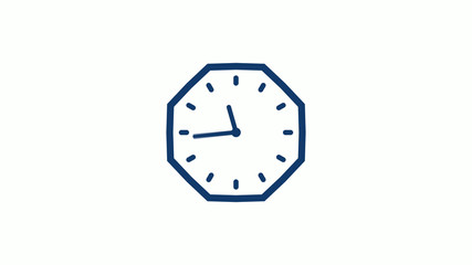 Amazing 12 hours counting down clock icon on white background,Clock icon