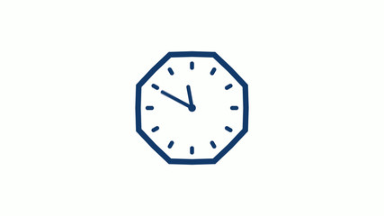 Amazing 12 hours counting down clock icon on white background,Clock icon