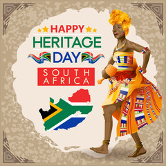South African Heritage day wishes with Traditional Performer