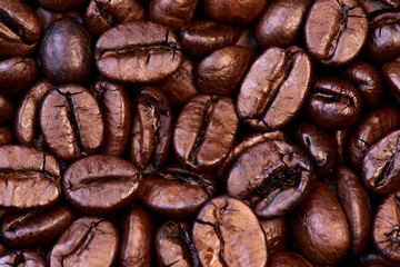 Aromatic roasted coffee beans in the vicinity