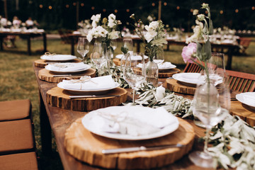 Wedding table decoration rustic style