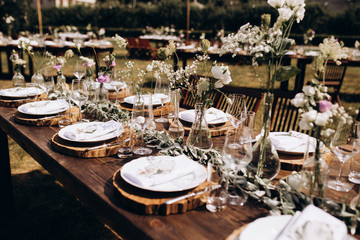 Wedding table decoration rustic style