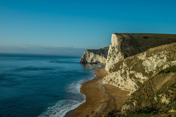 Durdle Door, iconic limestone formation in Dorset, Jurassic coast photographed in December 2016