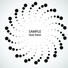 Halftone dots in circle form. round logo . vector dotted frame . design element