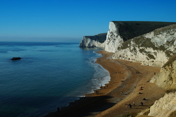 Durdle Door, iconic limestone formation in Dorset, Jurassic coast photographed in December 2016