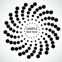 Halftone dots in circle form. round logo . vector dotted frame . design element