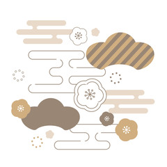 年賀状・和風・古典のモダンベクター素材