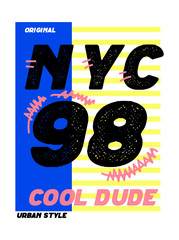 new york cool dude,t-shirt design fashion vector illustration