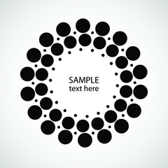 Halftone dots in circle form. round logo . vector dotted frame . design element
