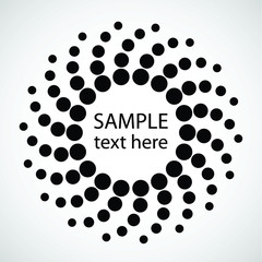 Halftone dots in circle form. round logo . vector dotted frame . design element