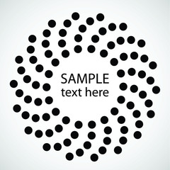 Halftone dots in circle form. round logo . vector dotted frame . design element