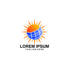 Solar Energy Logo Design Illustration