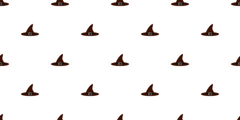 Witch hat isolated on a white background.  Vector seamless pattern for Halloween