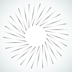 Obraz premium Halftone dots in circle form. Circular Music equalizer . Audio waves . Sound frequency . round logo . vector dotted frame . design element