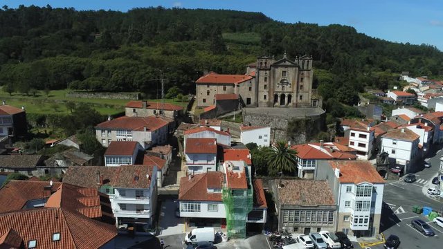 Padron, beautiful village of  A Coru&ntilde;a,Galicia,Spain. Aerial Drone Footage