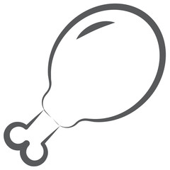 
Icon of chicken leg piece in line vector design 
