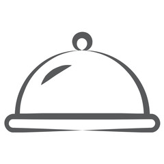 Fototapeta premium Cloche, food covering platter icon design line vector 
