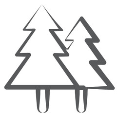 
Evergreen trees icon, line style of conifer trees icon
