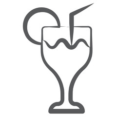 
Lemonade icon design, glass with lemon slice 
