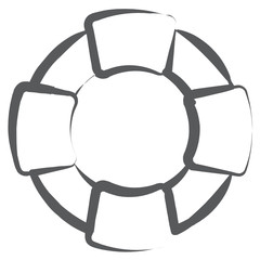 Obraz premium A safety tyre tube, lifebuoy icon in line design 