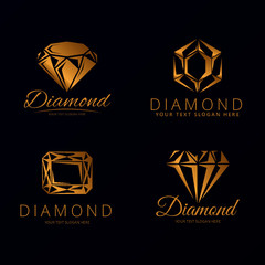 logo de luxo diamantes - obrazy, fototapety, plakaty