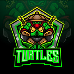 Turtle esport logo mascot design © REYYARTS