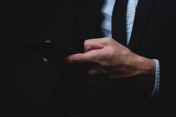 businessman using smartphone for business working
