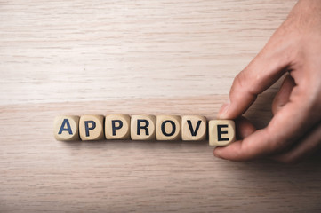 the word approve, business success concept