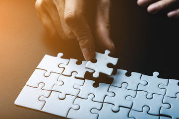 Missing jigsaw puzzle piece, business concept for completing the final puzzle piece