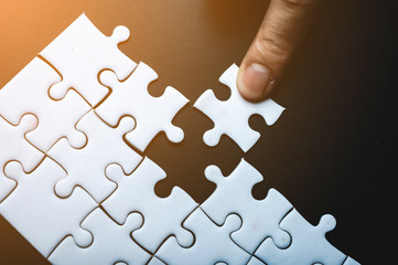 Missing jigsaw puzzle piece, business concept for completing the final puzzle piece