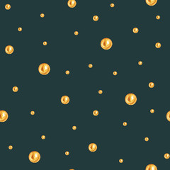 Polka dots Seamless pattern, dotted fabric texture with gold pearl on green background for jewelry shop blog, web design, scrapbooks, party or baby shower invitations and wedding cards.