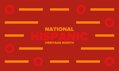 Obraz premium National Hispanic Heritage Month in September and October. Hispanic and Latino Americans culture. Celebrate annual in United States. Poster, card, banner and background. Vector illustration