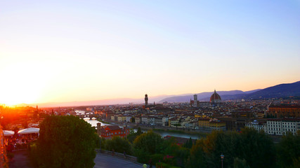 Fototapeta na wymiar Florenz, Italien: Panorama bei Sonnenuntergang